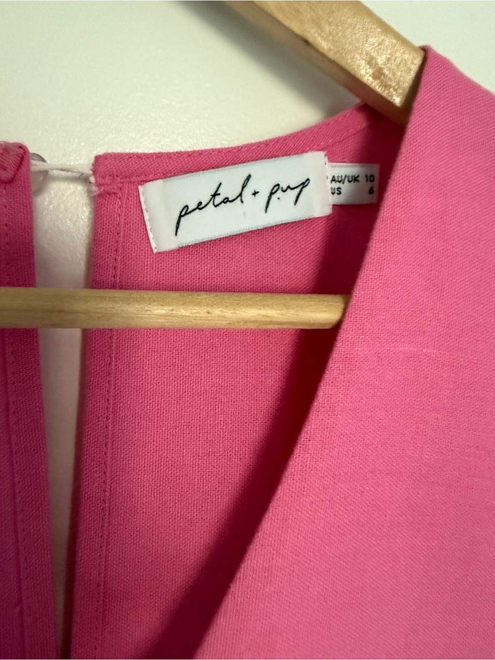 Petal & Pup Women’s Pink Linen Blend Tiered Ruffle Dress 6 - Picture 3 of 6
